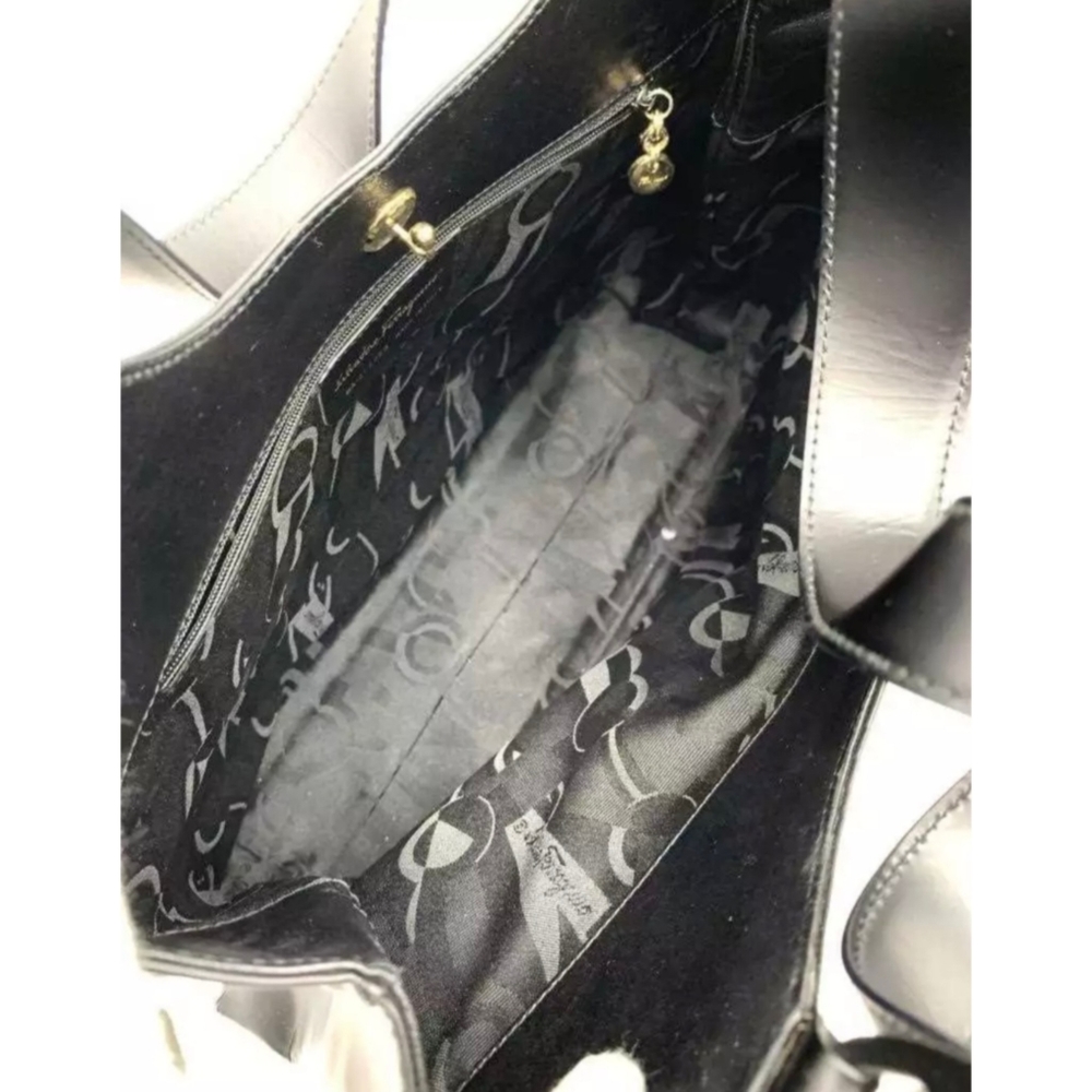 Salvatore Ferragamo Solid Black Shoulder Bag - image 4